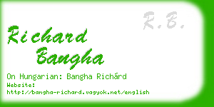 richard bangha business card